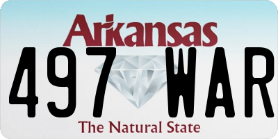 AR license plate 497WAR