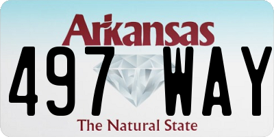 AR license plate 497WAY