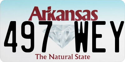AR license plate 497WEY