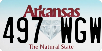 AR license plate 497WGW