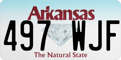 AR license plate 497WJF