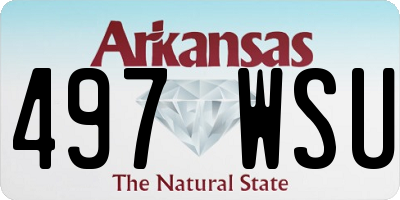 AR license plate 497WSU