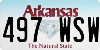 AR license plate 497WSW