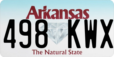 AR license plate 498KWX