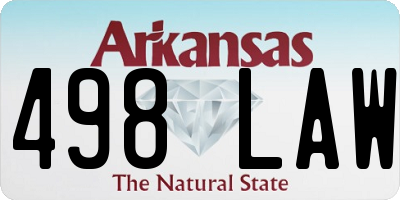 AR license plate 498LAW