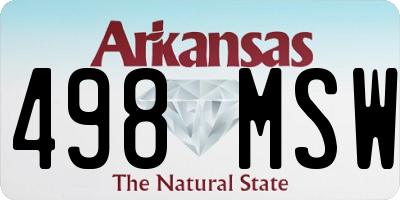 AR license plate 498MSW