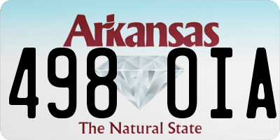 AR license plate 498OIA