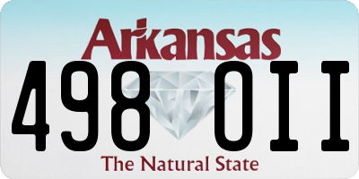 AR license plate 498OII