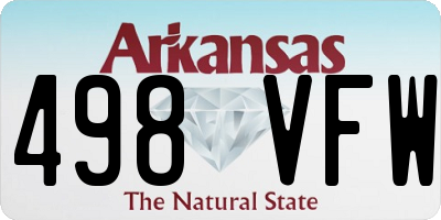 AR license plate 498VFW