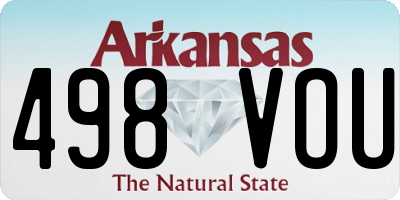 AR license plate 498VOU