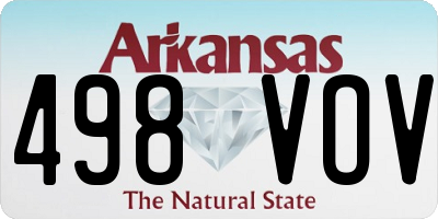 AR license plate 498VOV