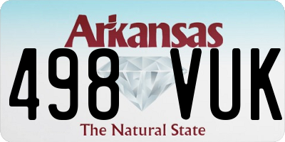 AR license plate 498VUK