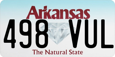 AR license plate 498VUL