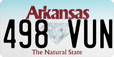 AR license plate 498VUN
