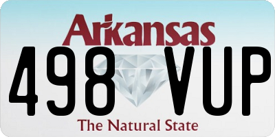 AR license plate 498VUP