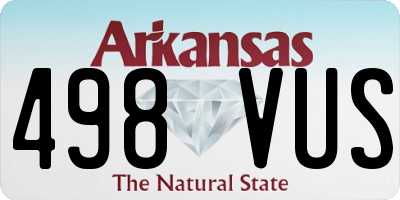 AR license plate 498VUS
