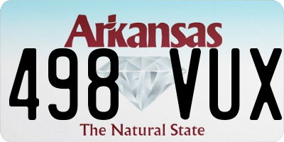 AR license plate 498VUX