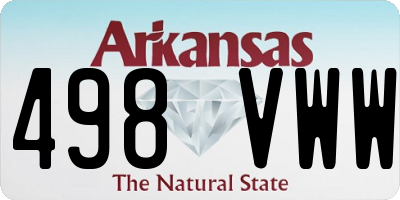 AR license plate 498VWW
