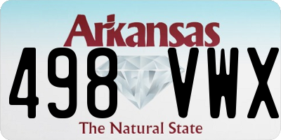 AR license plate 498VWX
