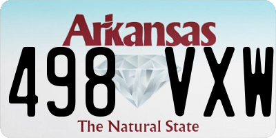 AR license plate 498VXW