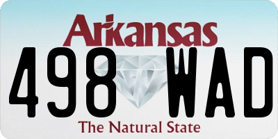 AR license plate 498WAD