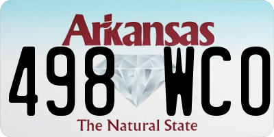 AR license plate 498WCO