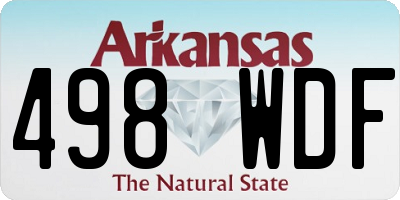 AR license plate 498WDF