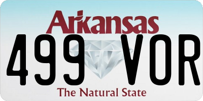 AR license plate 499VOR