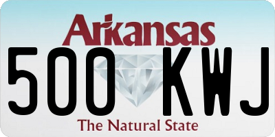 AR license plate 500KWJ