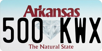 AR license plate 500KWX