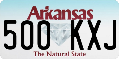 AR license plate 500KXJ