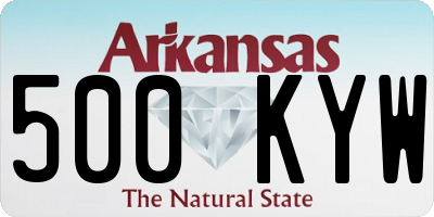 AR license plate 500KYW