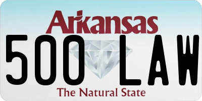 AR license plate 500LAW
