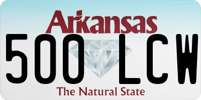 AR license plate 500LCW