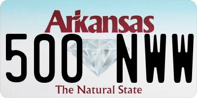 AR license plate 500NWW