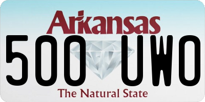 AR license plate 500UWO