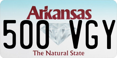 AR license plate 500VGY