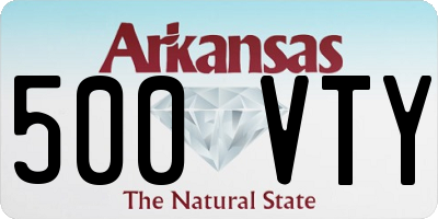 AR license plate 500VTY