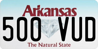 AR license plate 500VUD