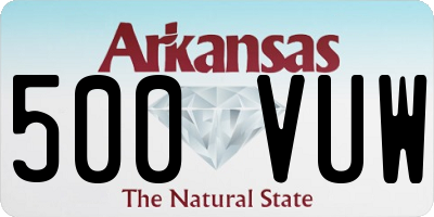 AR license plate 500VUW