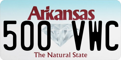 AR license plate 500VWC