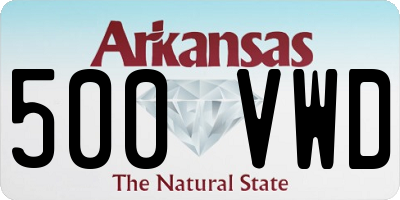 AR license plate 500VWD
