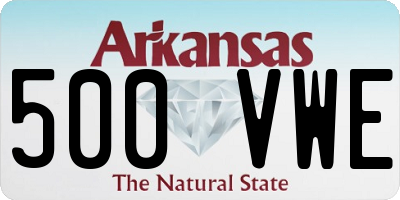 AR license plate 500VWE