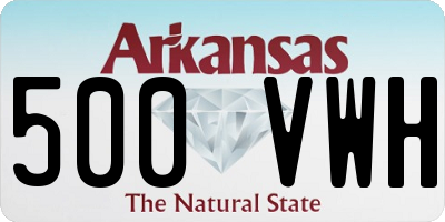 AR license plate 500VWH
