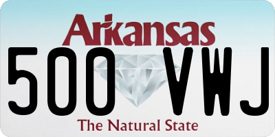 AR license plate 500VWJ