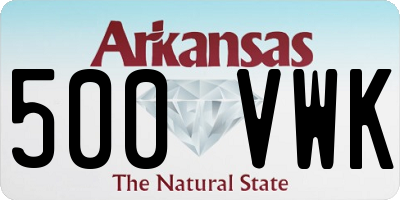 AR license plate 500VWK