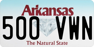 AR license plate 500VWN
