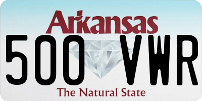 AR license plate 500VWR