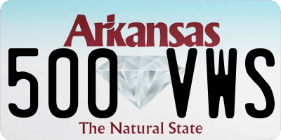 AR license plate 500VWS