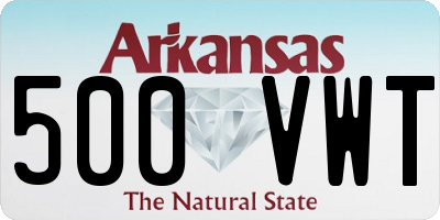 AR license plate 500VWT